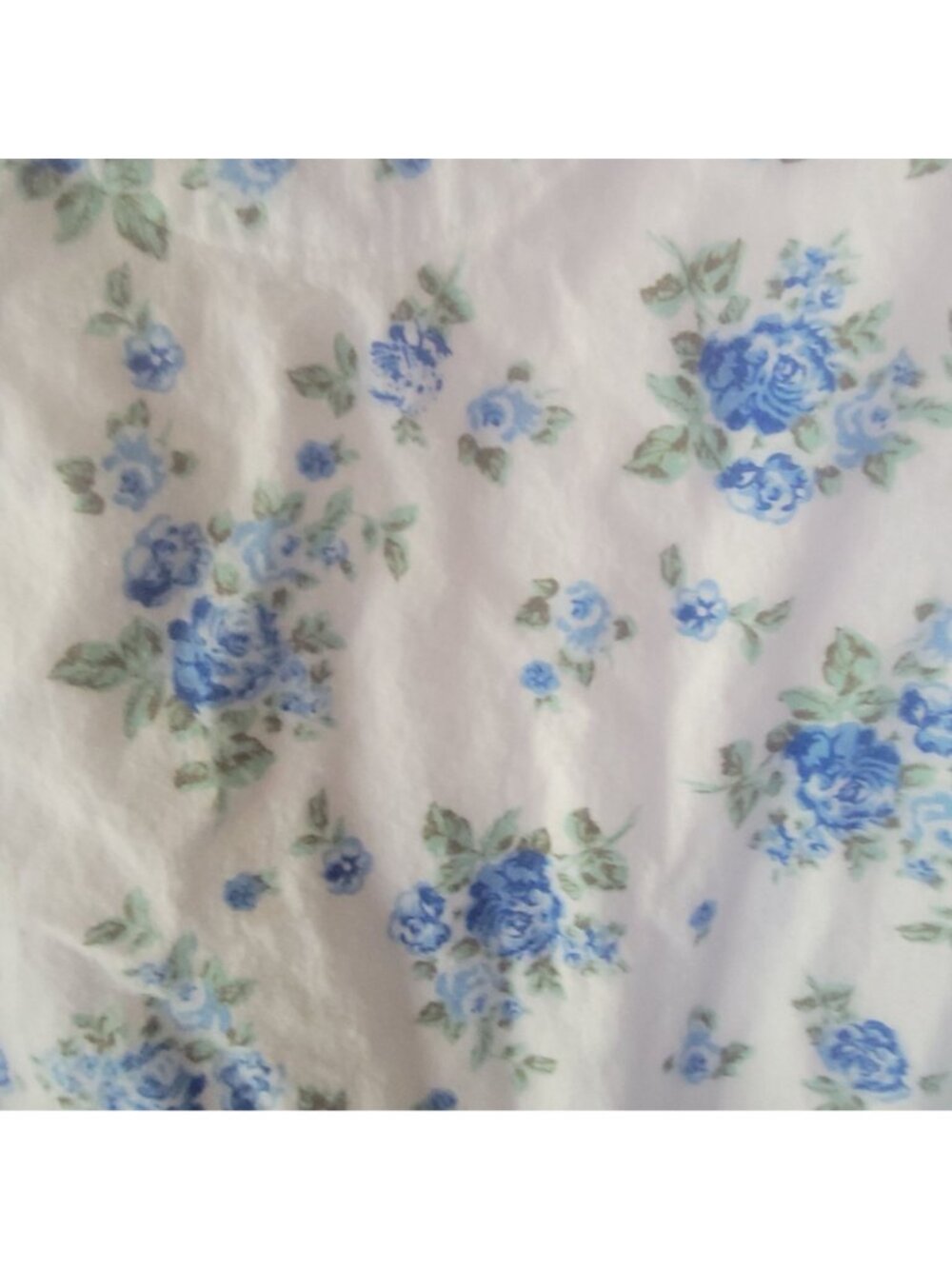 Vtg Casual Nights Blue Floral Cotton Flannel Nightgown Size Small Lace Pintucks - Picture 11 of 11